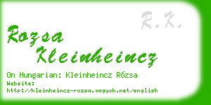 rozsa kleinheincz business card