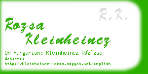 rozsa kleinheincz business card